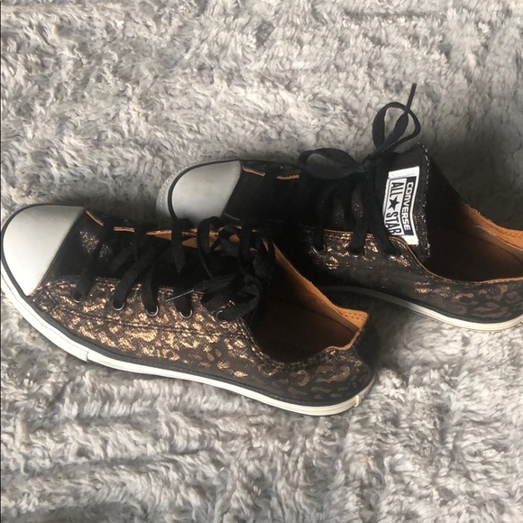 Converse Shoes - Gold & Black Converse Chuck Taylor low sneakers